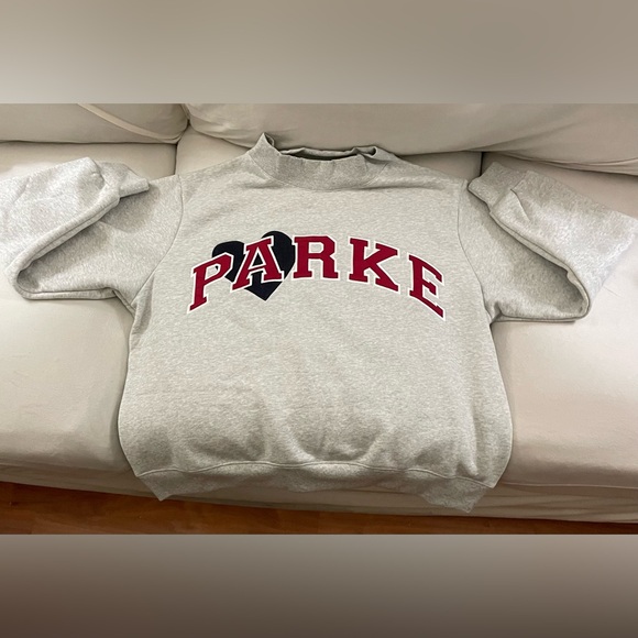 PARKE NWT Valentines Special Edition Jean Heart Varsity Fleece Mockneck Size L - Picture 4 of 10